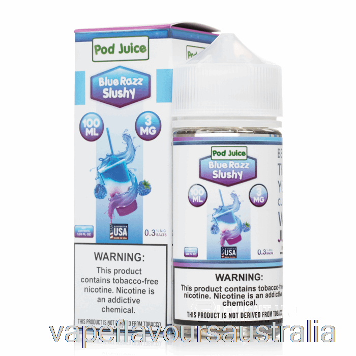 Vape Australia Blue Razz Slushy - Pod Juice - 100mL 6mg